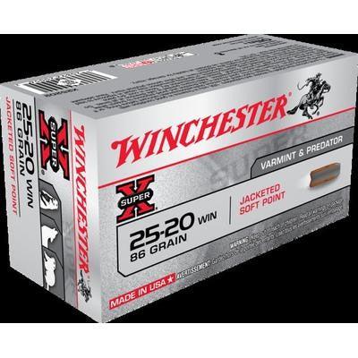 Winchester SUPER-X RIFLE .25-20 Winchester 86 Grain Jacketed Soft Point Centerfire Rifle Ammo 50 Rounds X25202 - Apex Firearms and Defence