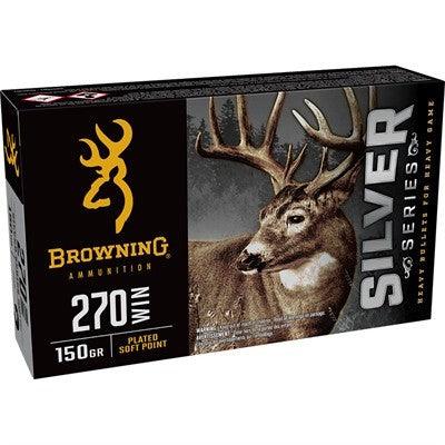 Browning Ammunition Silver Series 270 Winchester Rifle Ammo - 270 Winchester 150gr Plated Soft Point 20/Box - Apex Firearms and Defence