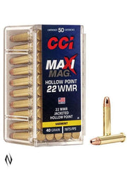 CCI 22WMR MAXI MAG 40GR JHP 1875FPS - Apex Firearms and Defence