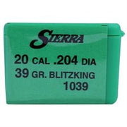 Sierra Bullets .20 Caliber 39 Grain SBT BlitzKing Rifle Bullets 1039