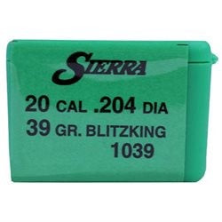 Sierra Bullets .20 Caliber 39 Grain SBT BlitzKing Rifle Bullets 1039