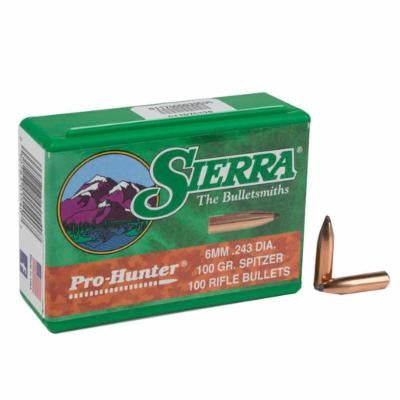 Sierra Bullets Pro-Hunter 6mm 100 Grain Spitzer Rifle Bullets 1540