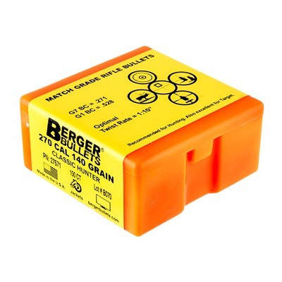 Berger Classic Hybrid Hunter .270 Caliber 140 Grain Classic Rifle Bullets 100 Bullet 27571