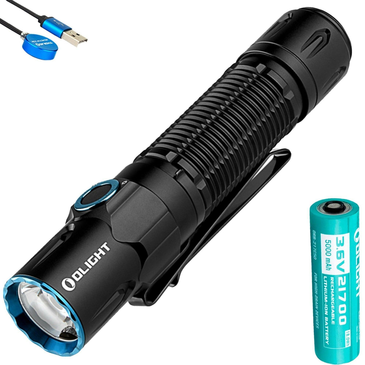 Olight Warrior 3S 2300-Lumen Rechargeable Tactical Flashlight (Black) - Apex Firearms and Defence