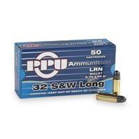 PPU Handgun .32 S&W Long 98 Grain Lead Round Nose Brass Cased Pistol Ammo 50 Rounds PPH32SW - Apex Firearms and Defence