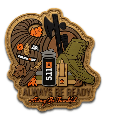 ALWAYS BE THANKFUL PATCH - Style: 92022, Colour: KHAKI, Size: 1 SZ - Apex Firearms and Defence